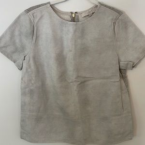 Faux leather loft top